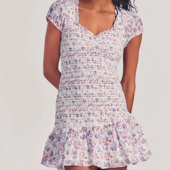 NWT LOVESHACKFANCY trevor dress in positano blue size large - Picture 1 of 16